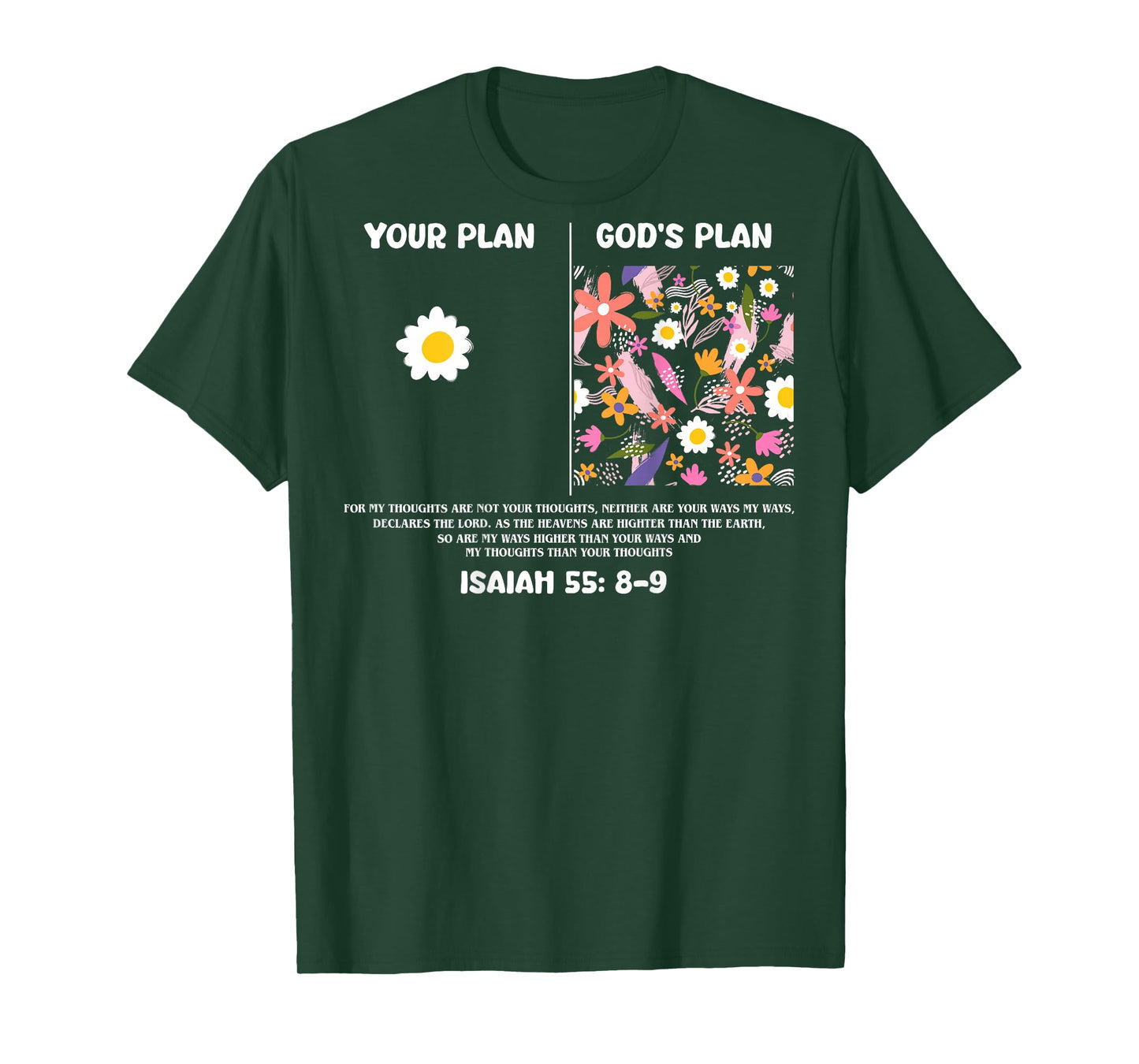 Your Plan And God's Plan Isaiah Bible Verse Faith (On Back) T-Shirt