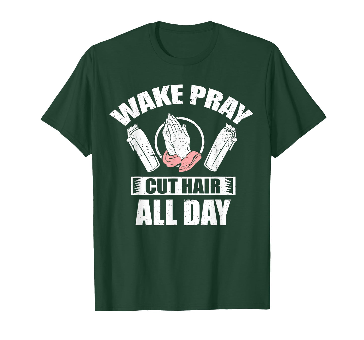 Wake Pray Cut Hair Christian Barber Religious Hairdresser T-Shirt
