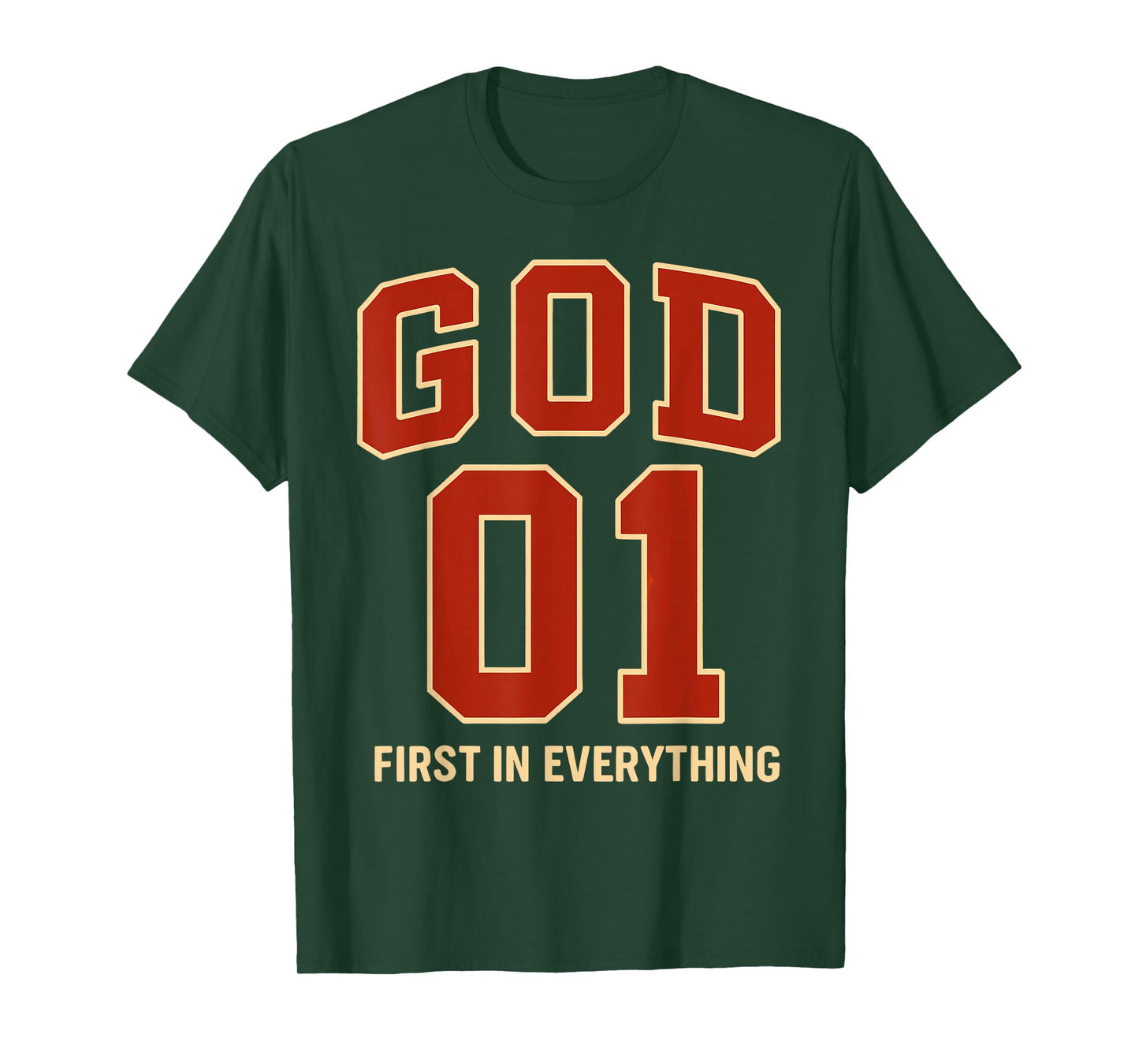 God is #1 First Sports Jersey Style Christian Faith Based T-Shirt