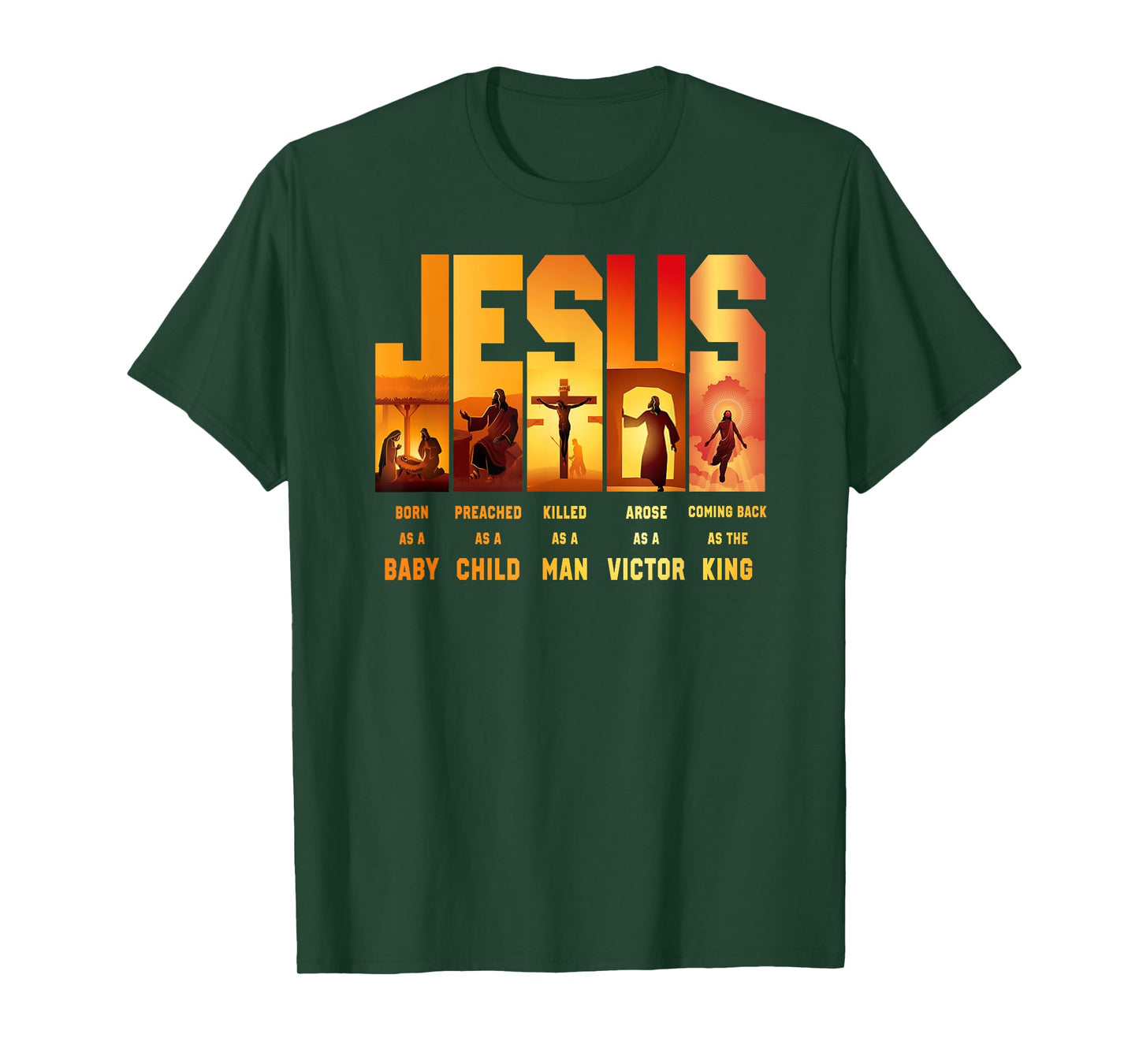 jesus born as a baby preached as a child killed as a man T-Shirt