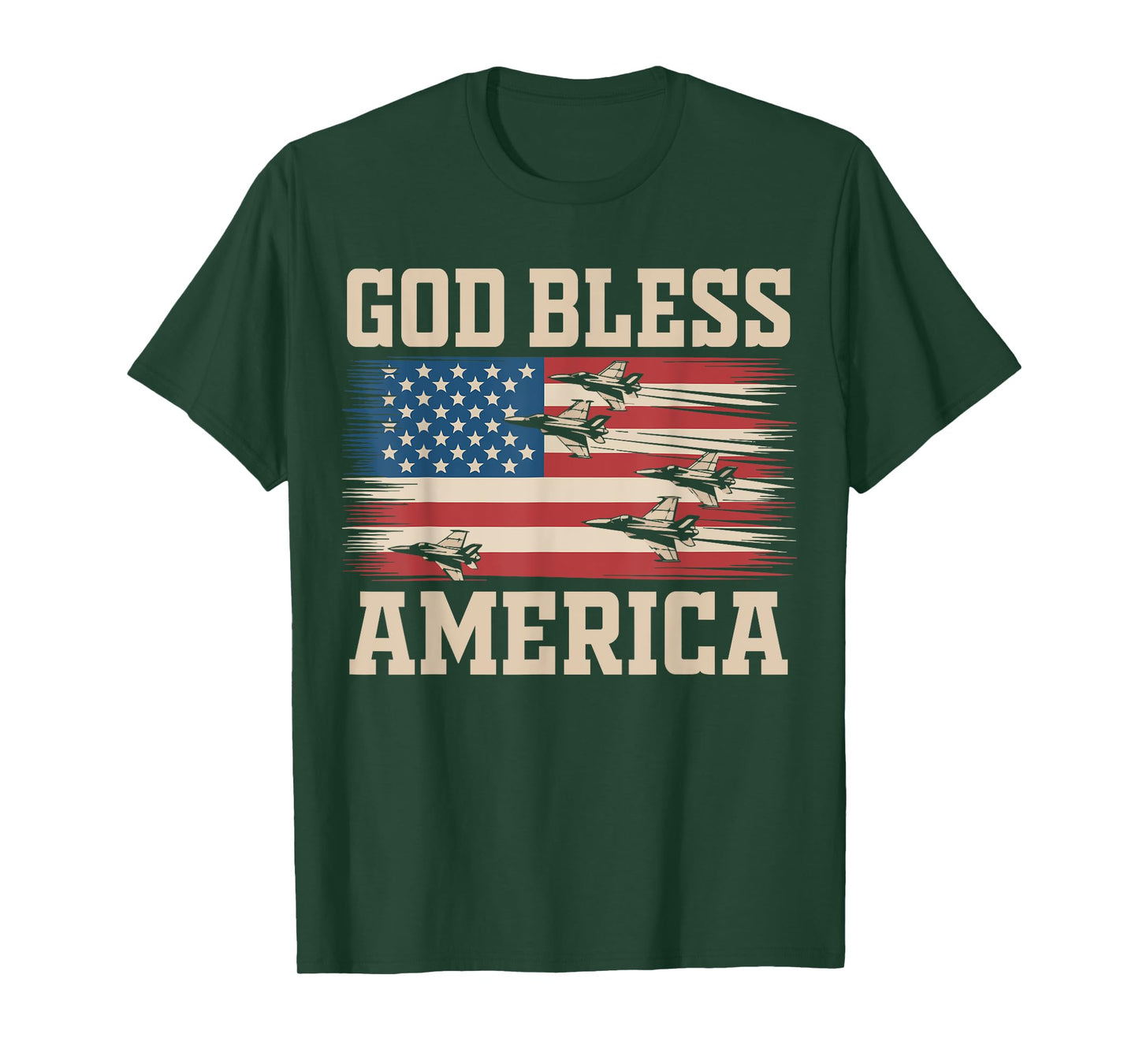 God Bless America Toddler USA Patriotic Fighter Jet 4th july T-Shirt