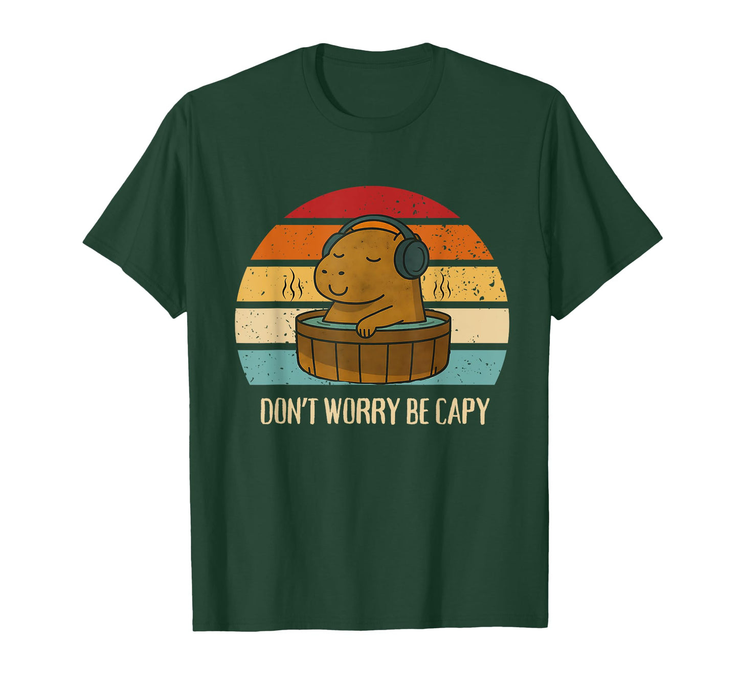 Retro Don't Worry Be Capy Vintage Capybara Kids Family T-Shirt