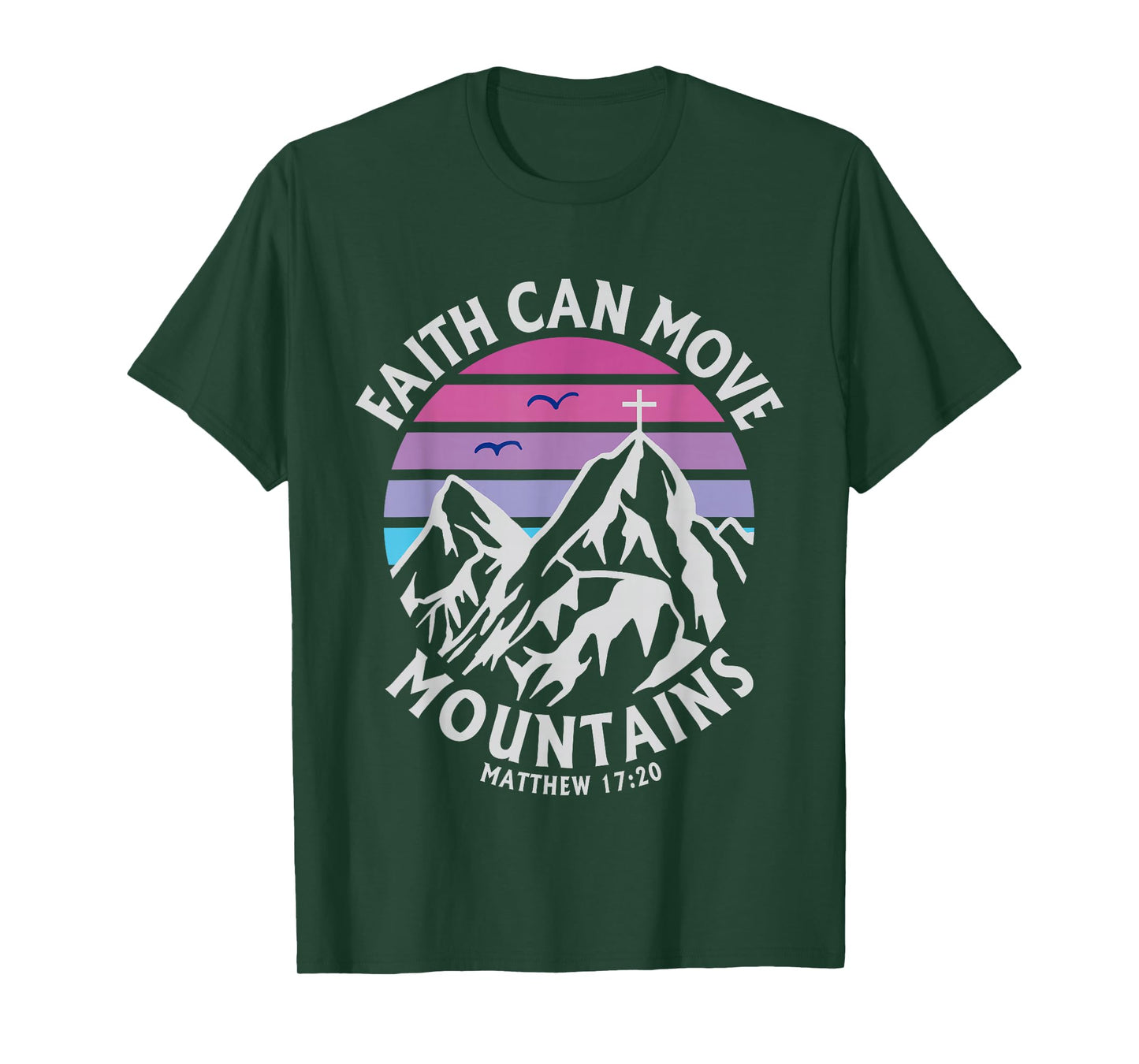 Faith Can Move Mountains Cross Christian Religious Graphic T-Shirt