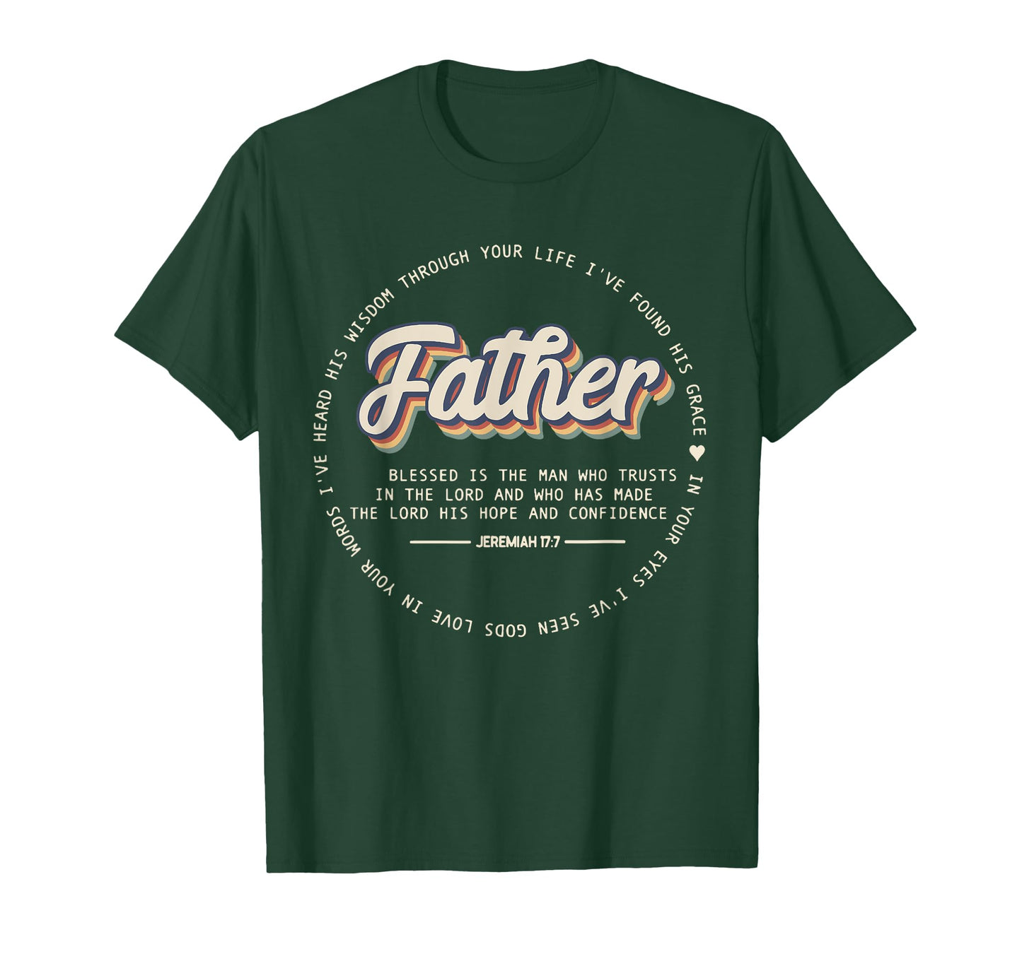Retro Fathers Day Jeremiah Dad Noun Bible Verse Quote T-Shirt