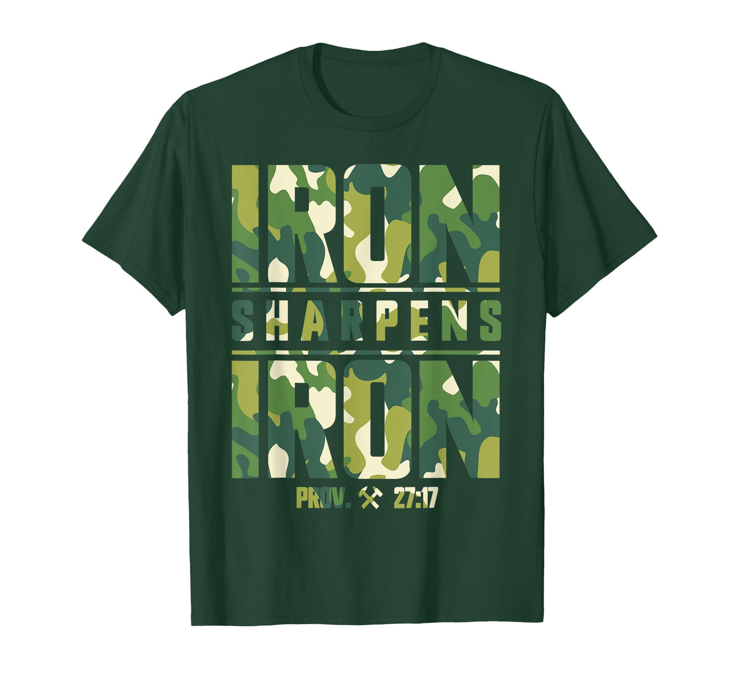 Iron Sharpens Iron Christian Men Camo Camouflage Army T-Shirt