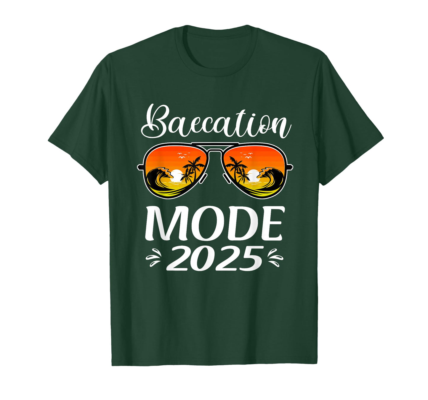 Baecation Mode 2025 Matching Couples Trip Beach Vacation T-Shirt
