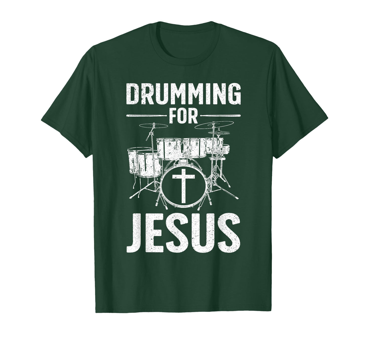 Funny Drumming Art For Men Women Drumline Drum Set Drummer T-Shirt
