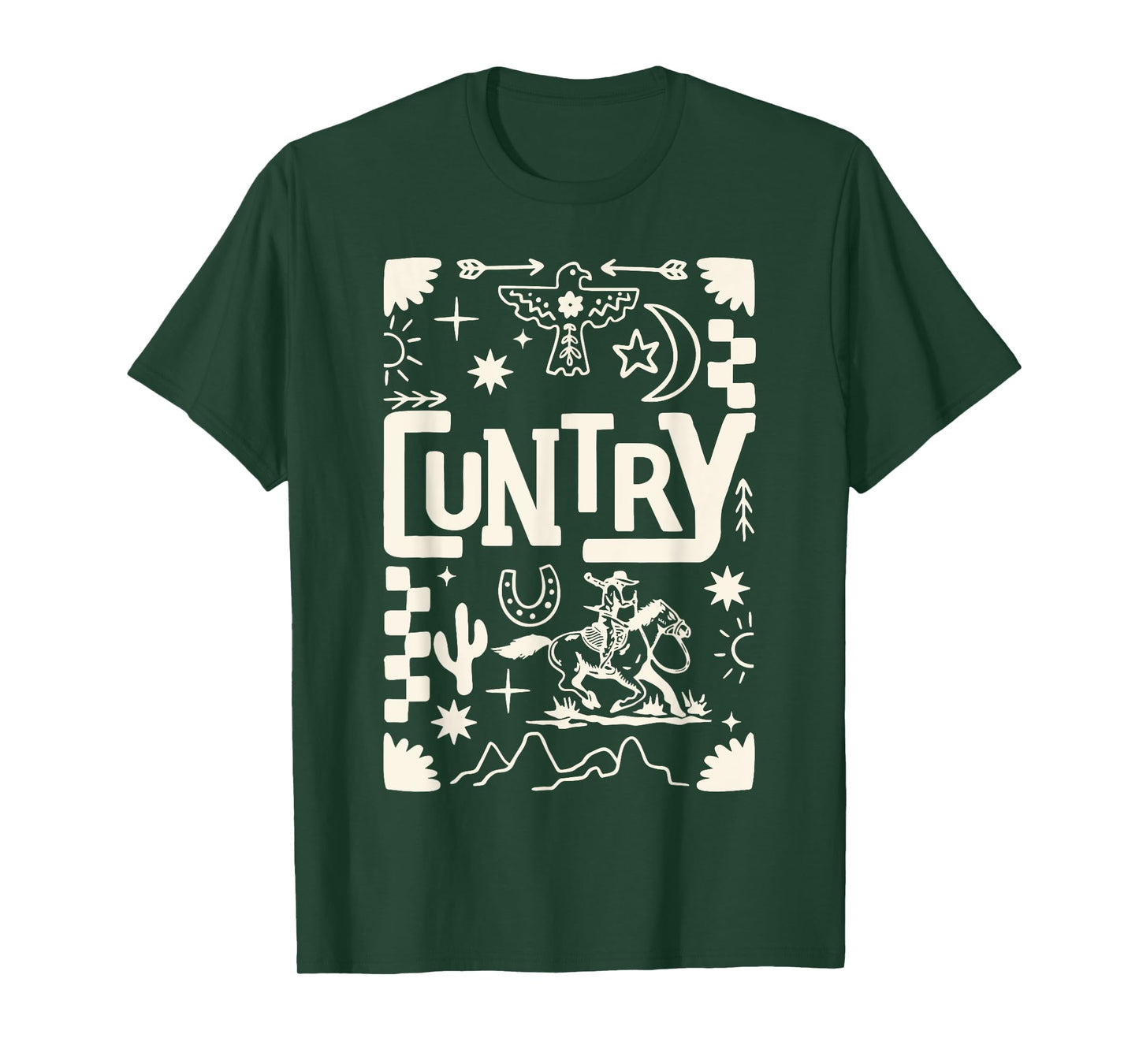 Retro CUNTRY Country Cowboy Cowgirl Western Rodeo T-Shirt