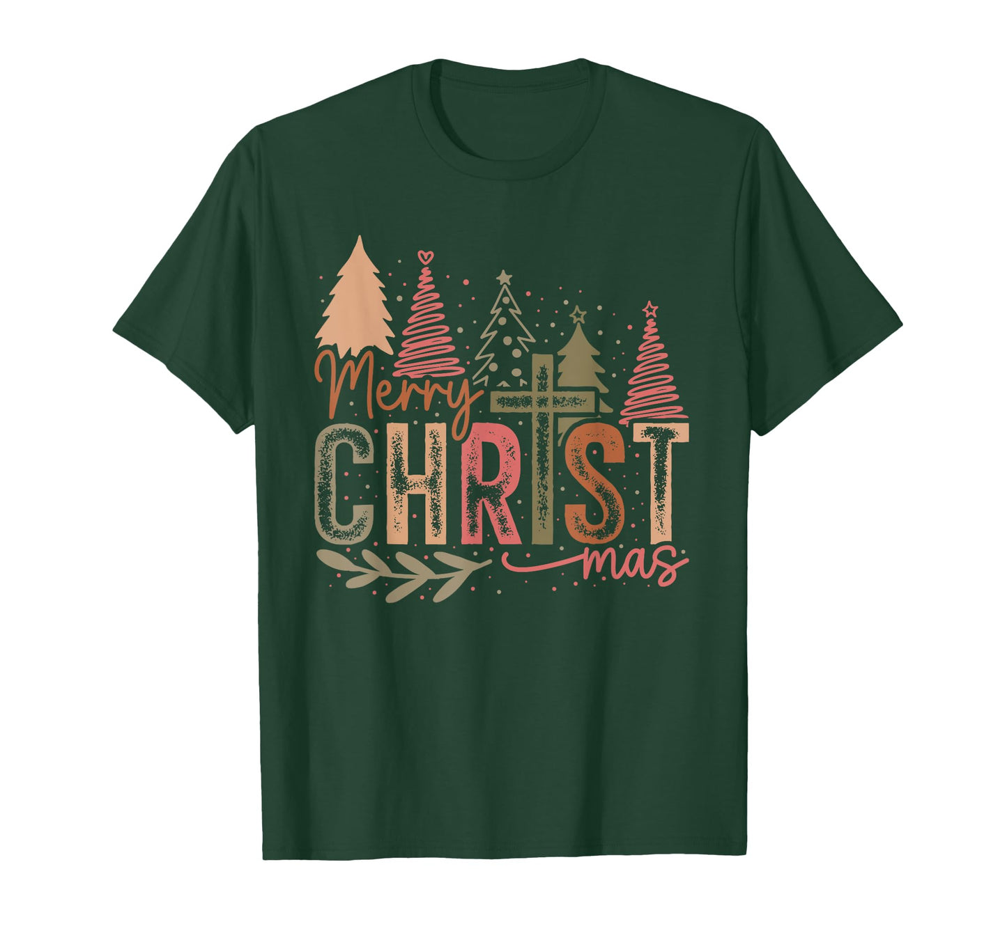 Merry Christ Mas Christmas Christian Faith Jesus Cross T-Shirt