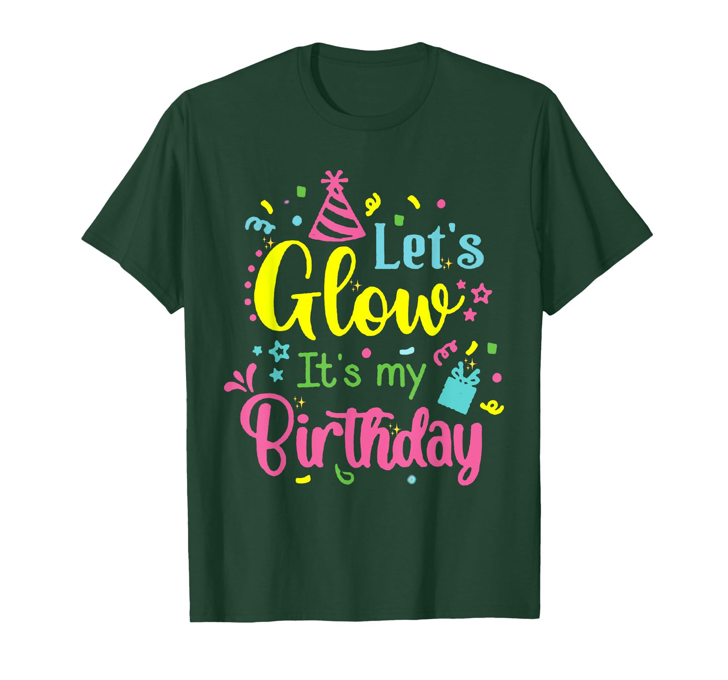 Lets Crazy It's My Birthday Party Glowing 80s Group Team Tee T-Shirt
