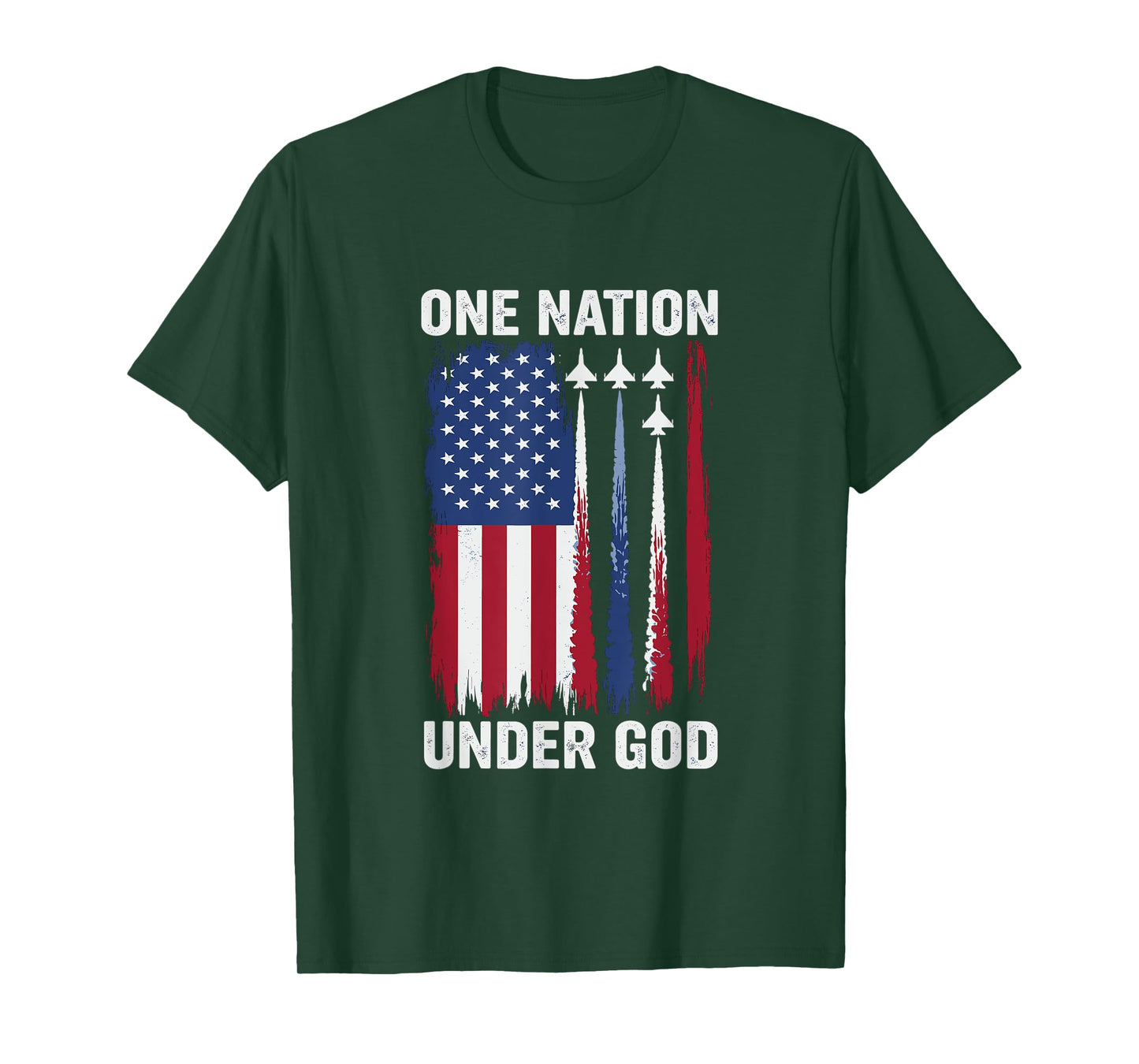 One Nation Under God American Flag Jet Patriot USA for Men T-Shirt