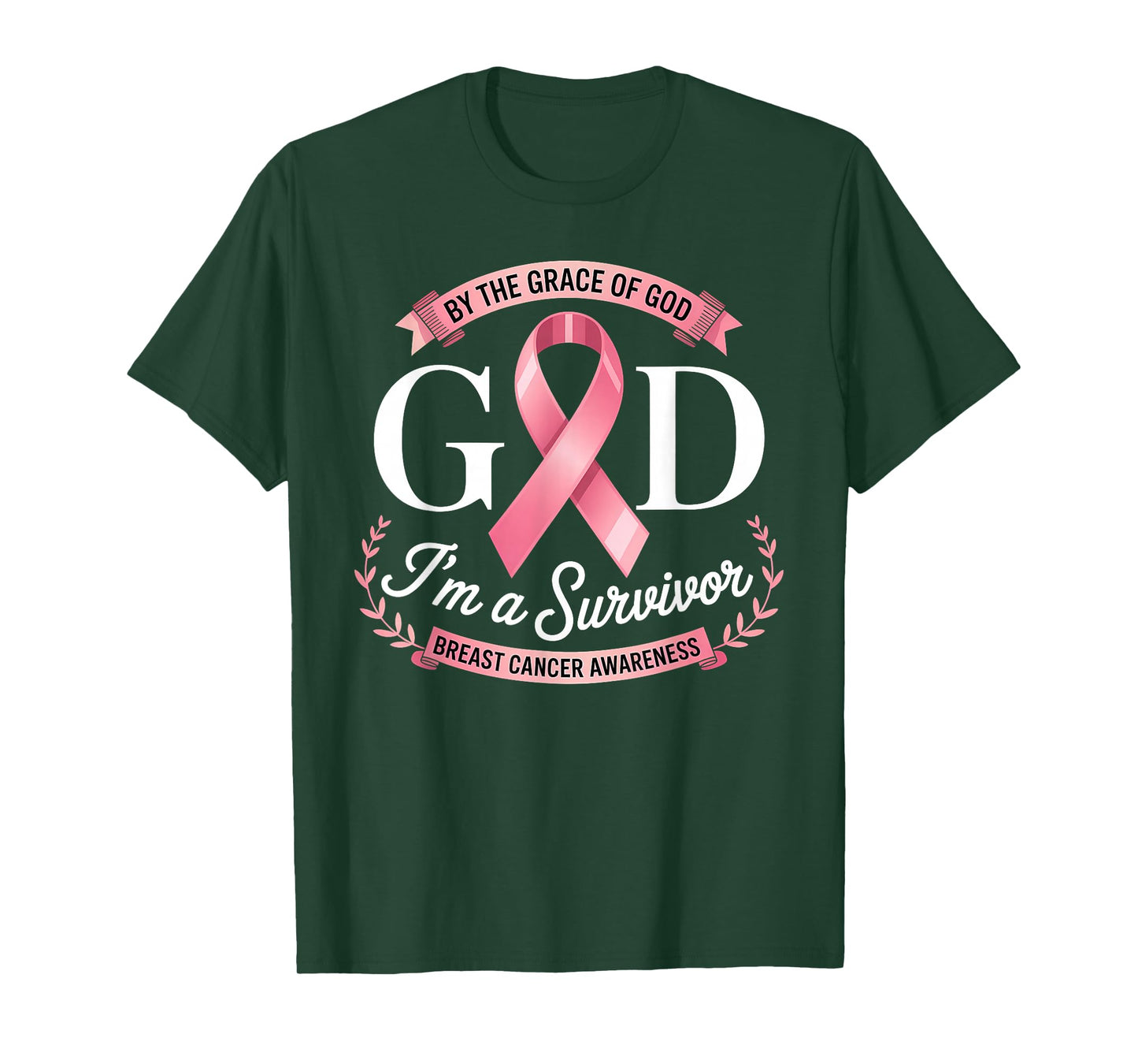 I'm A Survivor By The Grace God Breast Cancer Awareness T-Shirt