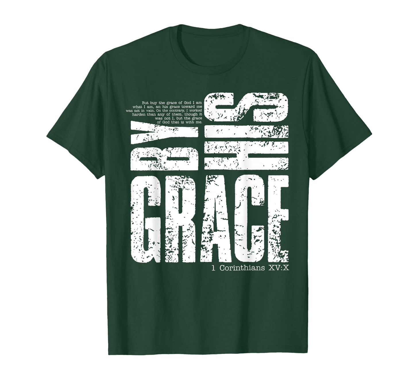 Saved By His Amazing Grace Hand Drawn Cross Christian T-Shirt