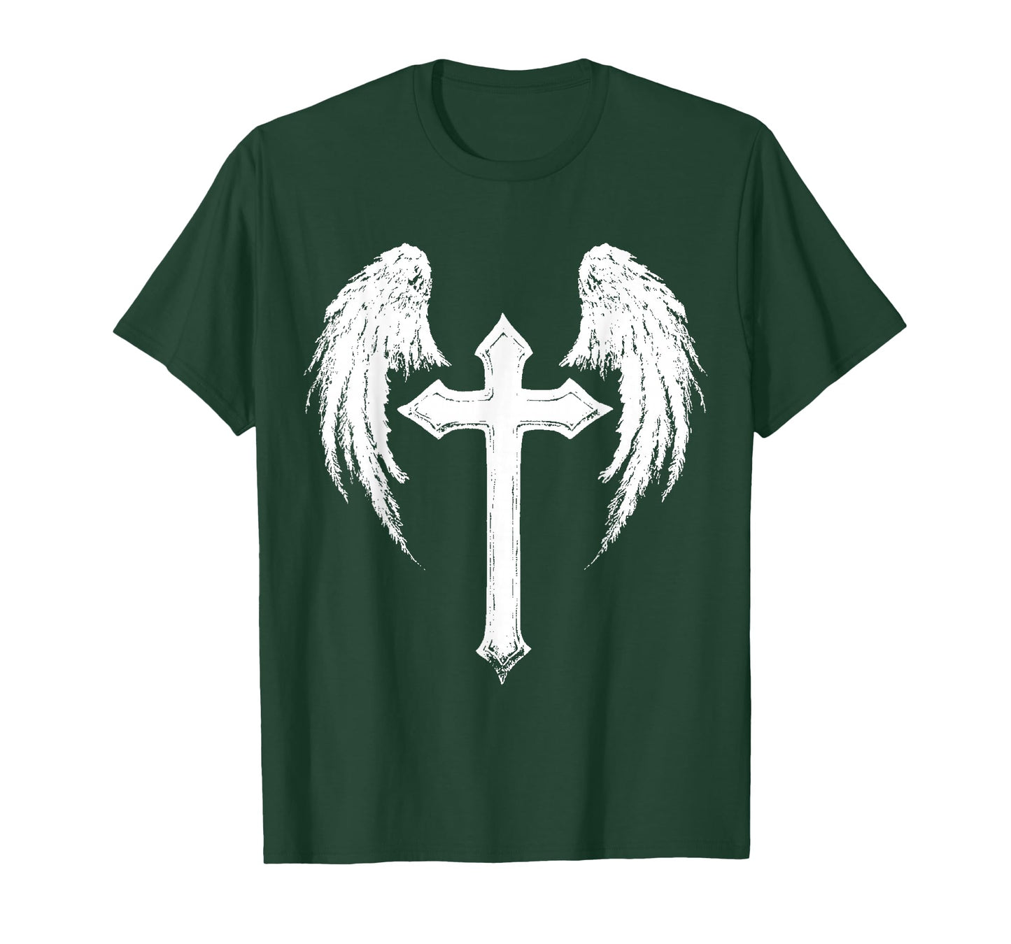 Jesus Cross with Angel Wings White T-Shirt