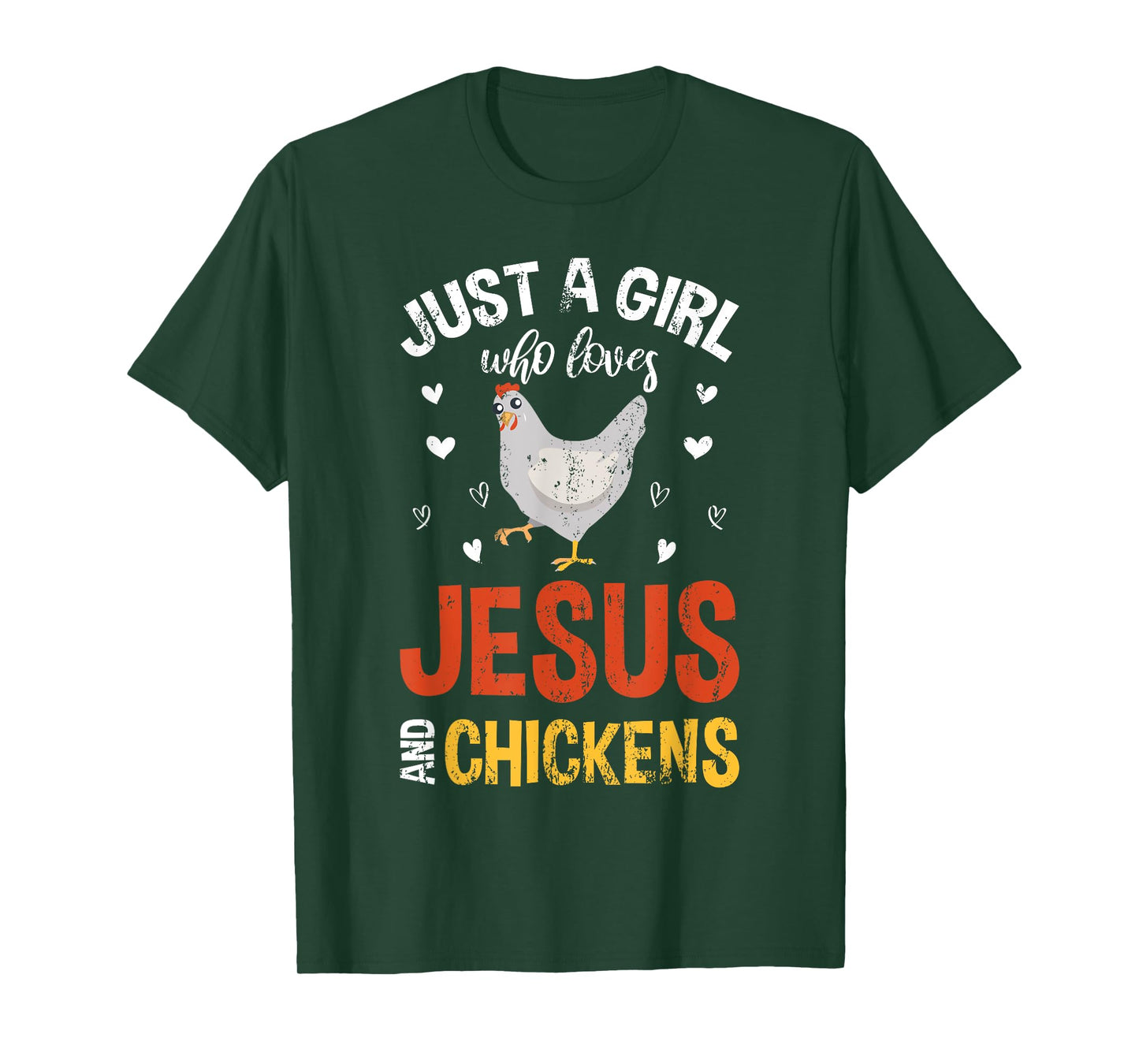 Funny Chicken Christian Farmer Women Girls Prayer Jesus T-Shirt