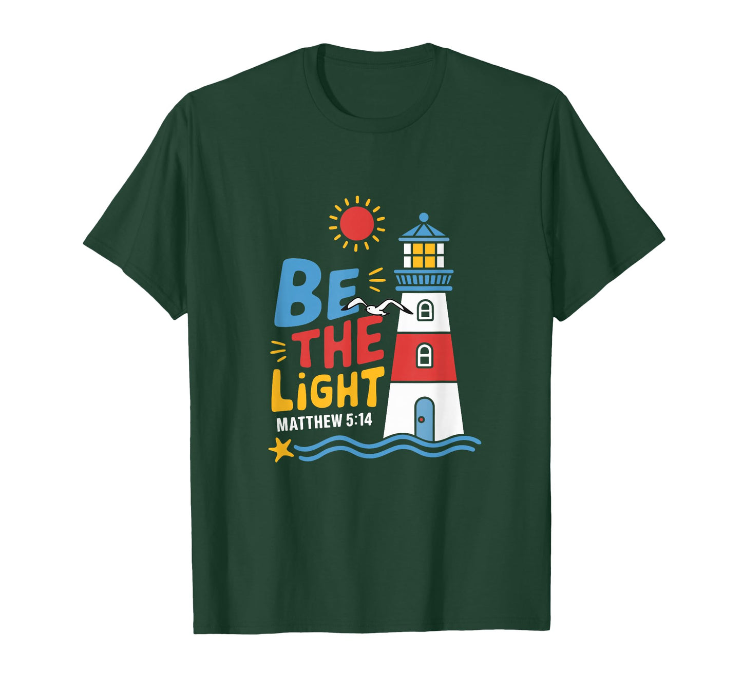 Casual Summer Lighthouse Bible verse Christian shirt T-Shirt