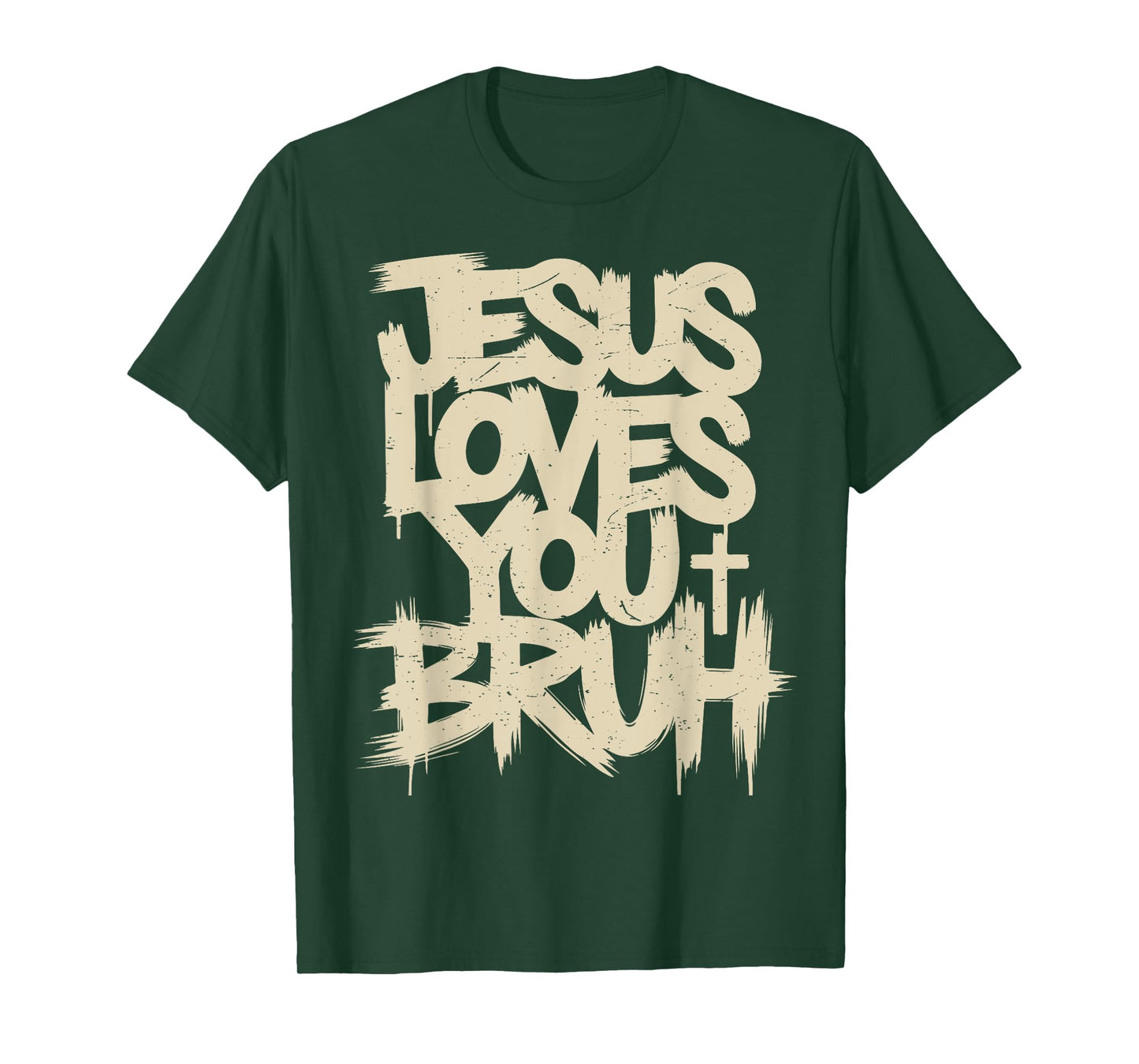 Men Jesus Loves You Bruh Funny Christian Youth Boy Teen Girl T-Shirt