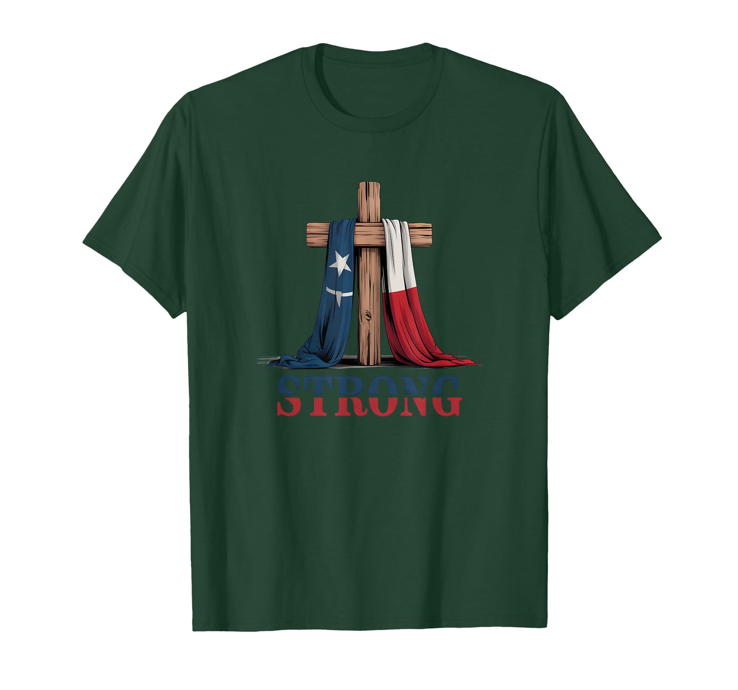 Texas Strong Cross Christian Patriotic Religion T-Shirt