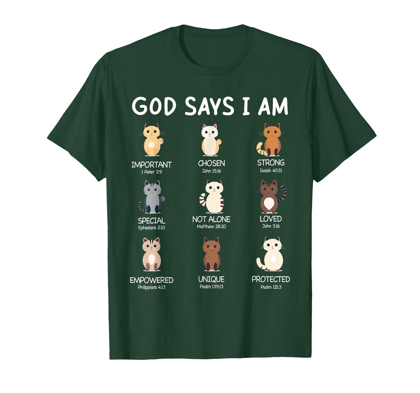 Cute God Says I Am Cat Lover Funny Christian Kids Girls T-Shirt