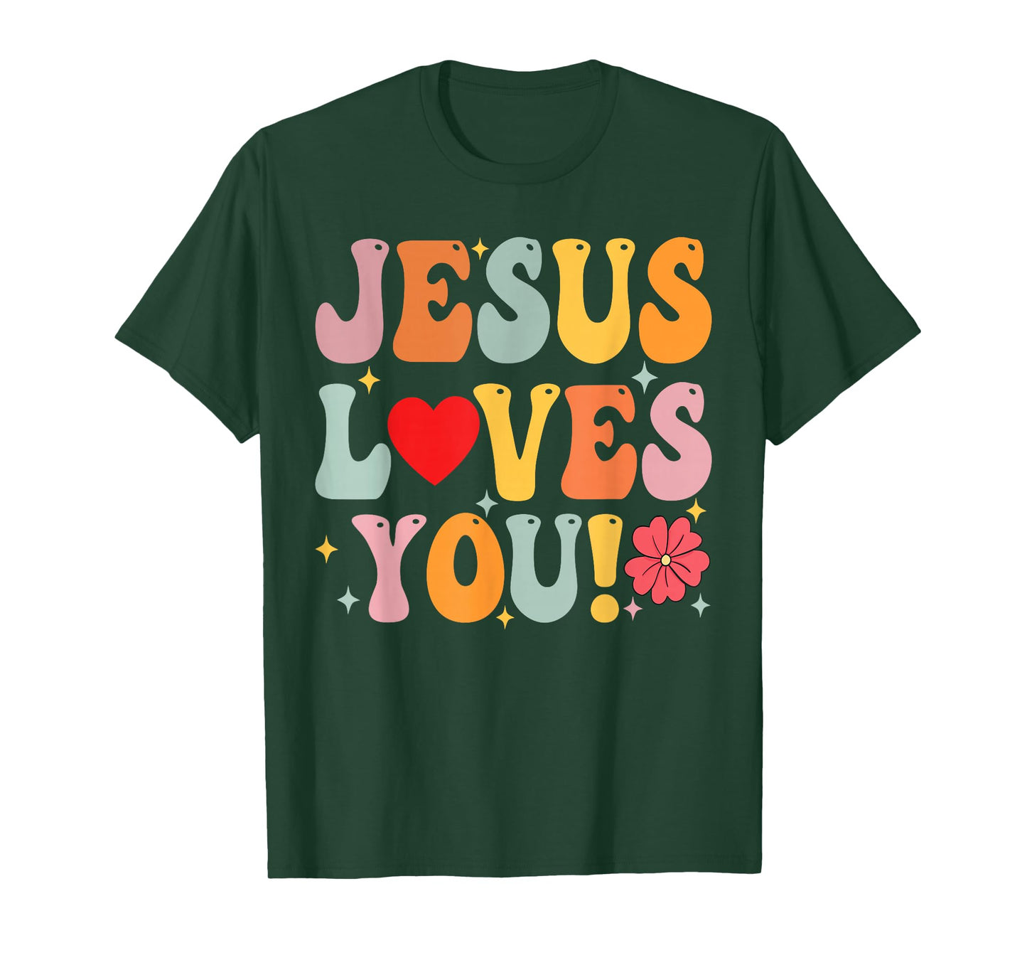Jesus Loves You Christian Kids Women Religious Faith T-Shirt