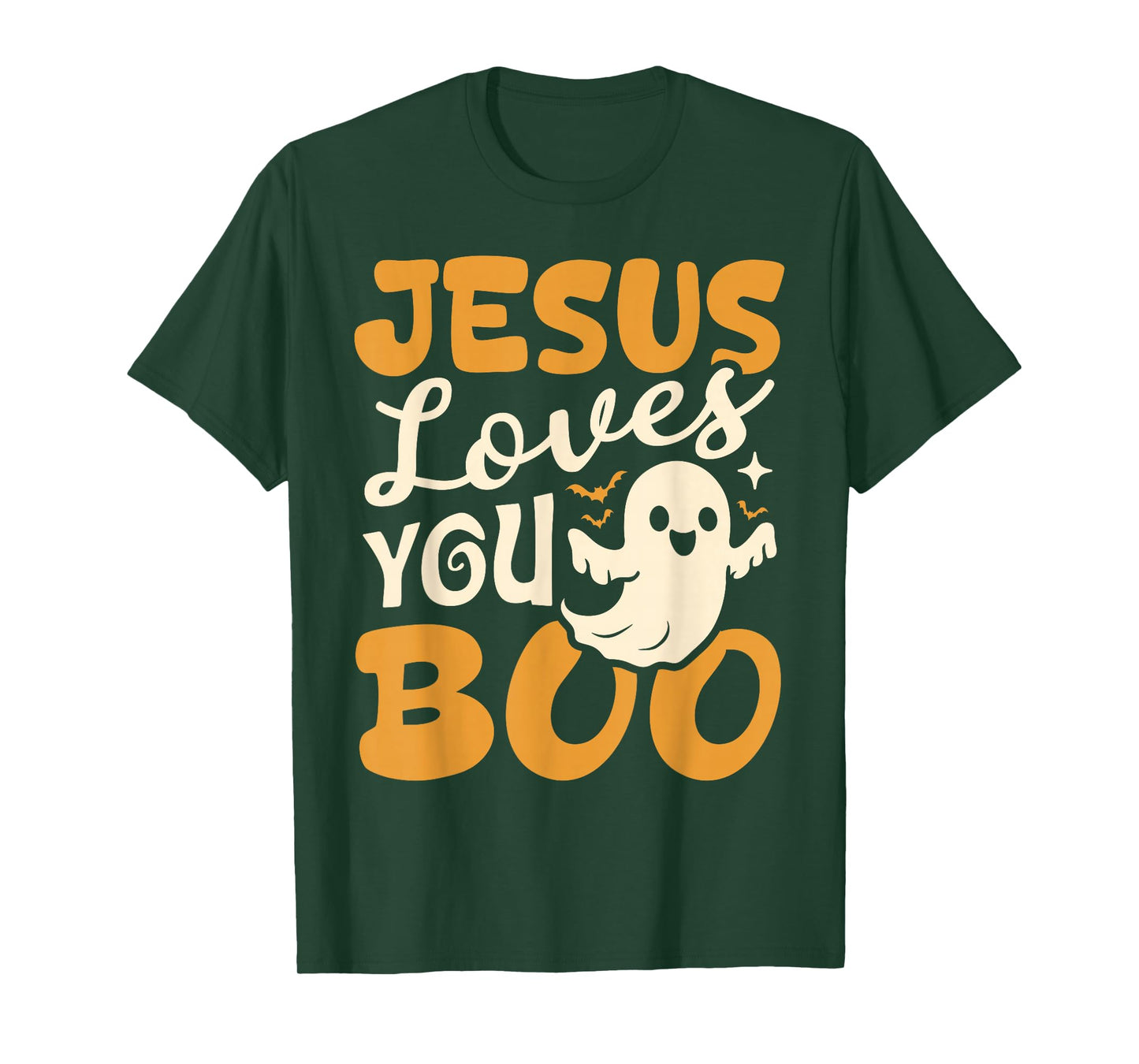 Jesus Loves You Boo Christian Halloween Ghost Funny T-Shirt