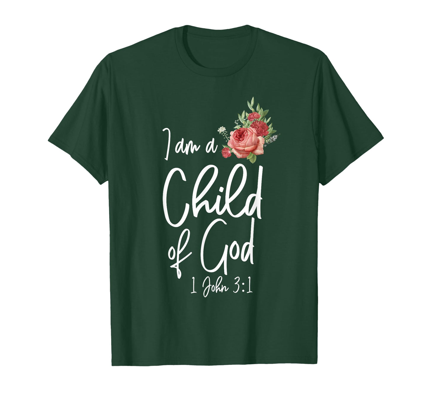 Christian Bible Verse Quote Rose Flower 1 John 3:1 T-Shirt