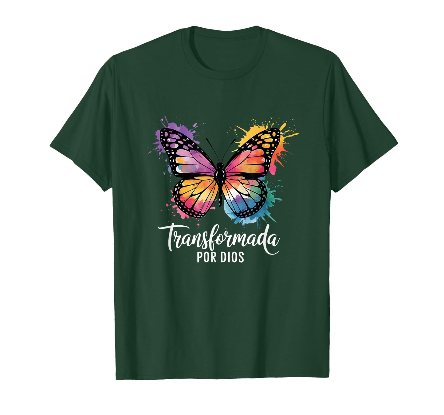 Transformada Por Dios Inspirational Butterfly T-Shirt