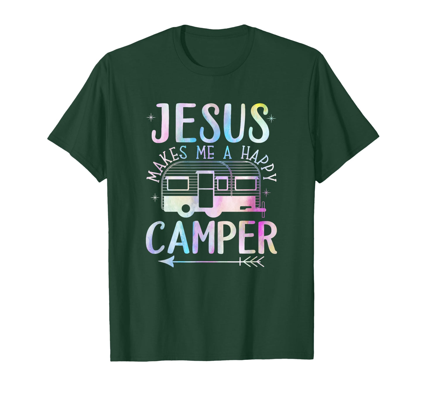 Jesus Makes Me A Happy Camper Camping RV Christian Religious T-Shirt