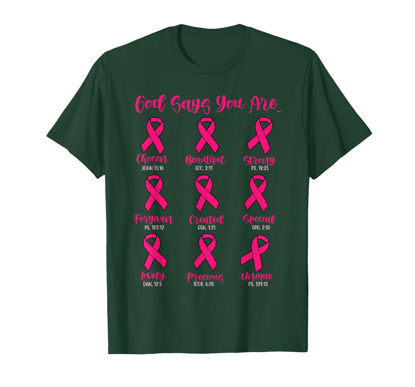 God Says You are Christian Breast Cancer Survivor Religious T-Shirt