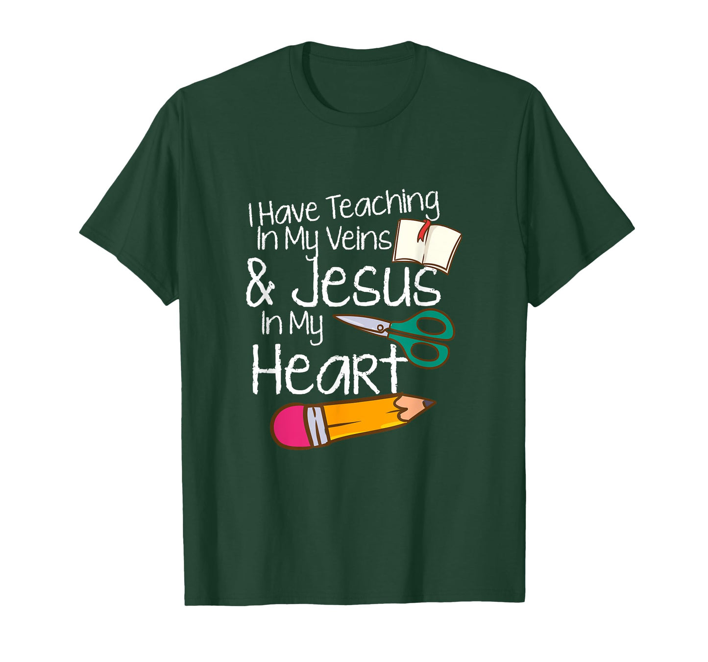 Teaching In My Veins Jesus In My Heart Sunday School Teacher T-Shirt