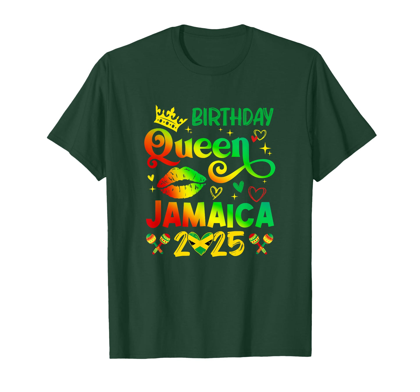 Funny Birthday Queen Jamaica 2025 Birthday Trip Vacation T-Shirt