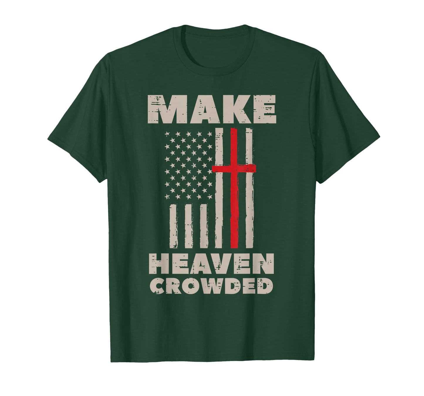 Heaven US Flag Patriotic Christian Religious God Jesus T-Shirt