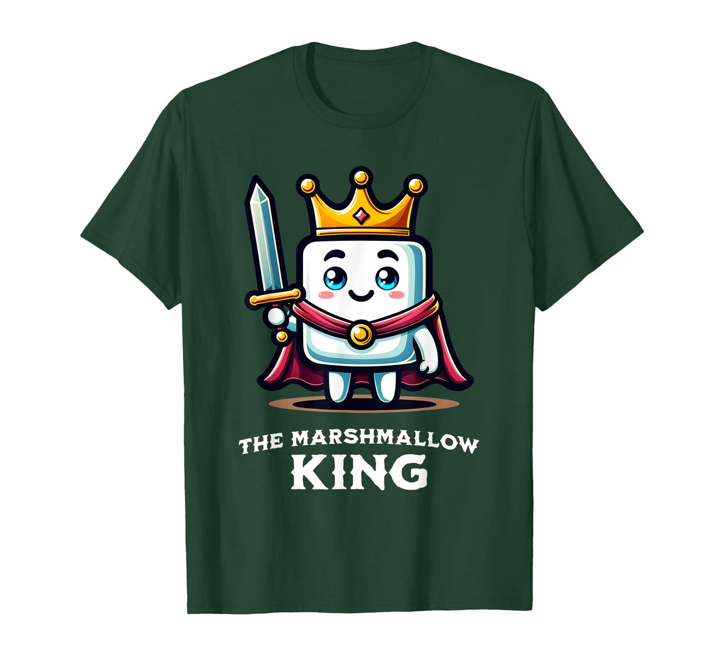 Marshmallow King Funny Marshmallow Lover Illustration T-Shirt