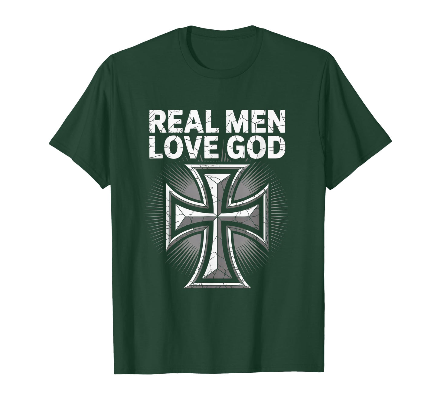 Christian Faith Real Men Love God Cross Matthew 22:37 T-Shirt