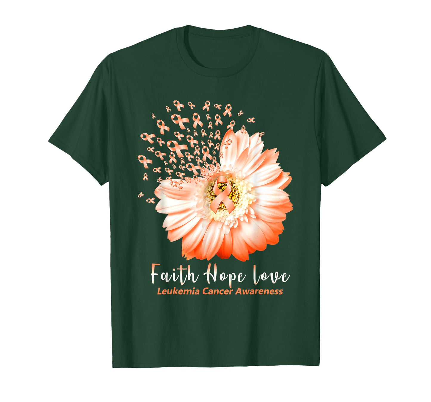 September Faith Hope Love Orange Ribbon Leukemia Awareness T-Shirt