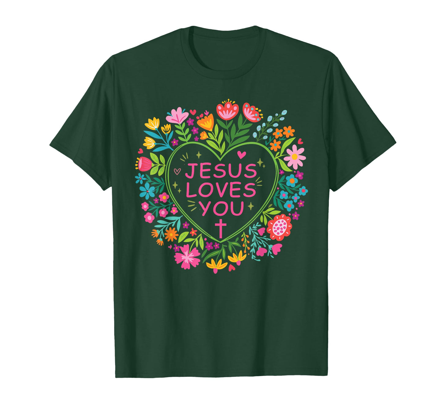 Jesus Loves You Christian Cross God Faith Bible Religious T-Shirt