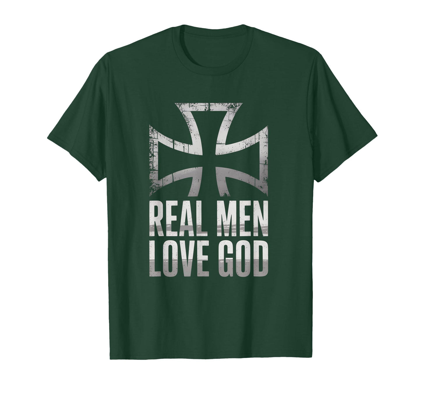 Real Men Love God Retro Christian Cross Matthew 22:37 T-Shirt