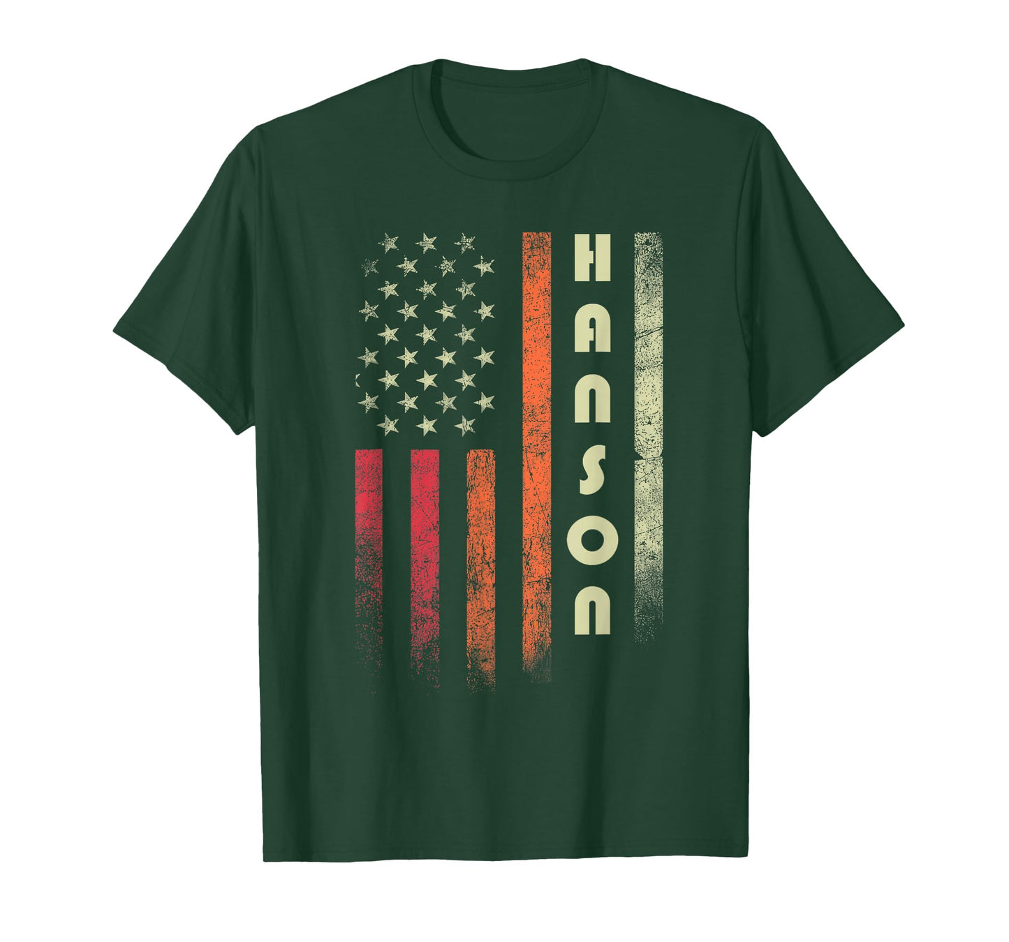 HANSON Surname Funny Retro Vintage Birthday American Flag T-Shirt