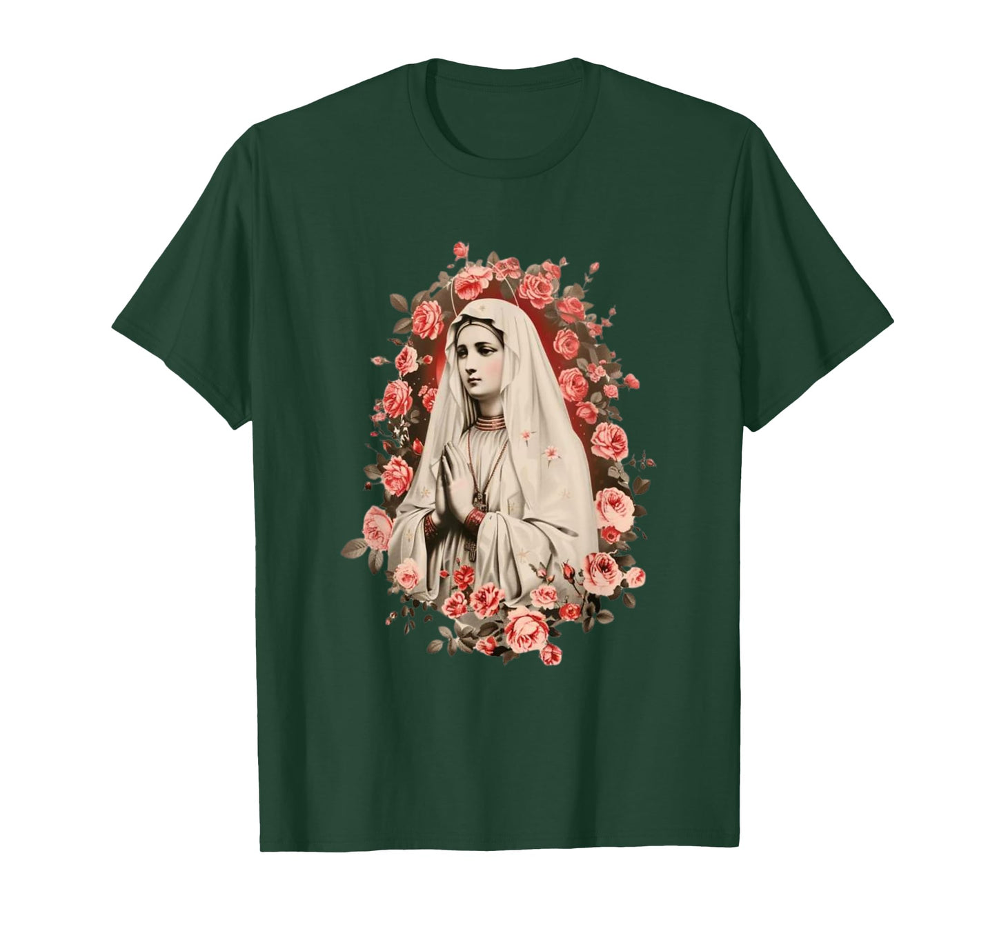 Our Lady of Fatima with Rosary, Catholics, Christian T-Shirt
