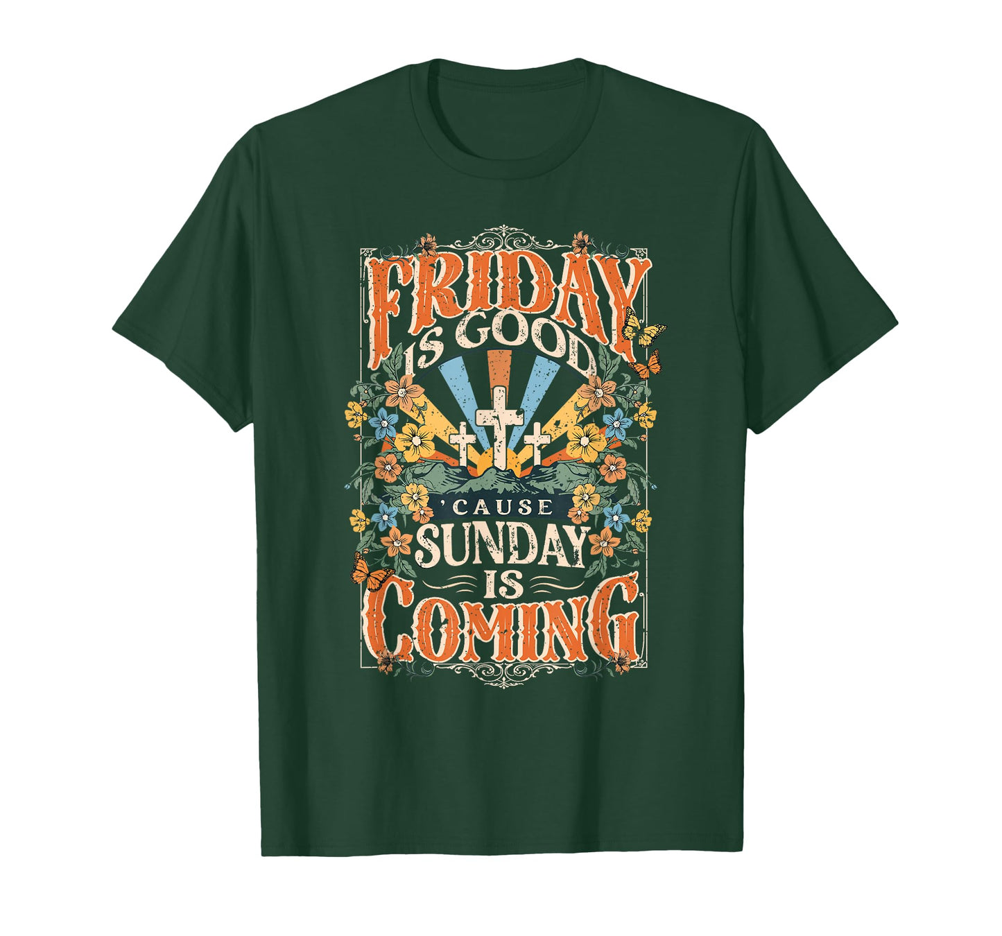 Friday Is Good Sunday Is Coming Jesus Christian Easter Bunny T-Shirt