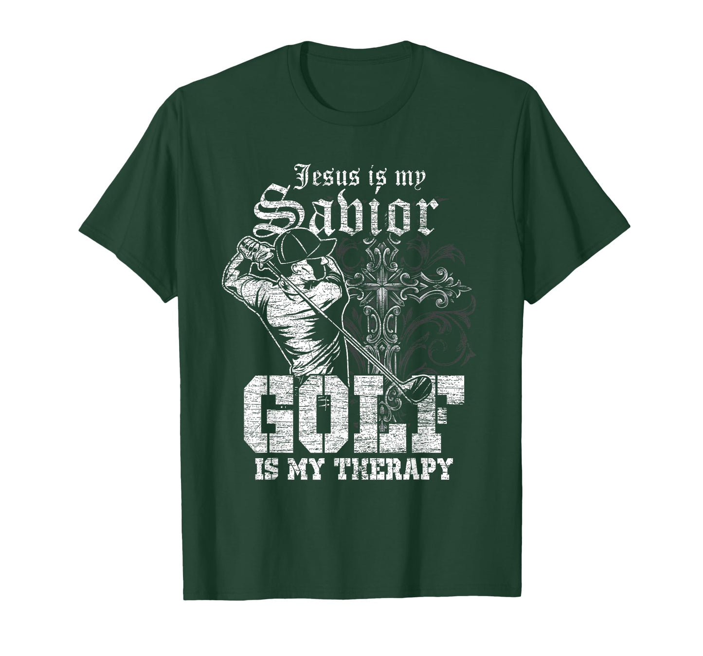 Jesus Is My Savior Golf Is My Therapy Jesus T-Shirt