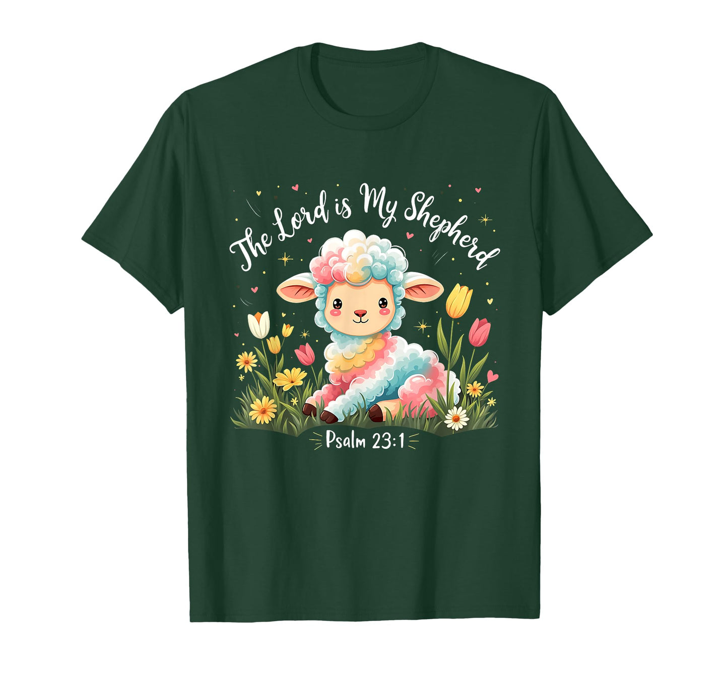 The Lord is My Shepherd Psalm 23:1 Cute Lamb Christian Faith T-Shirt