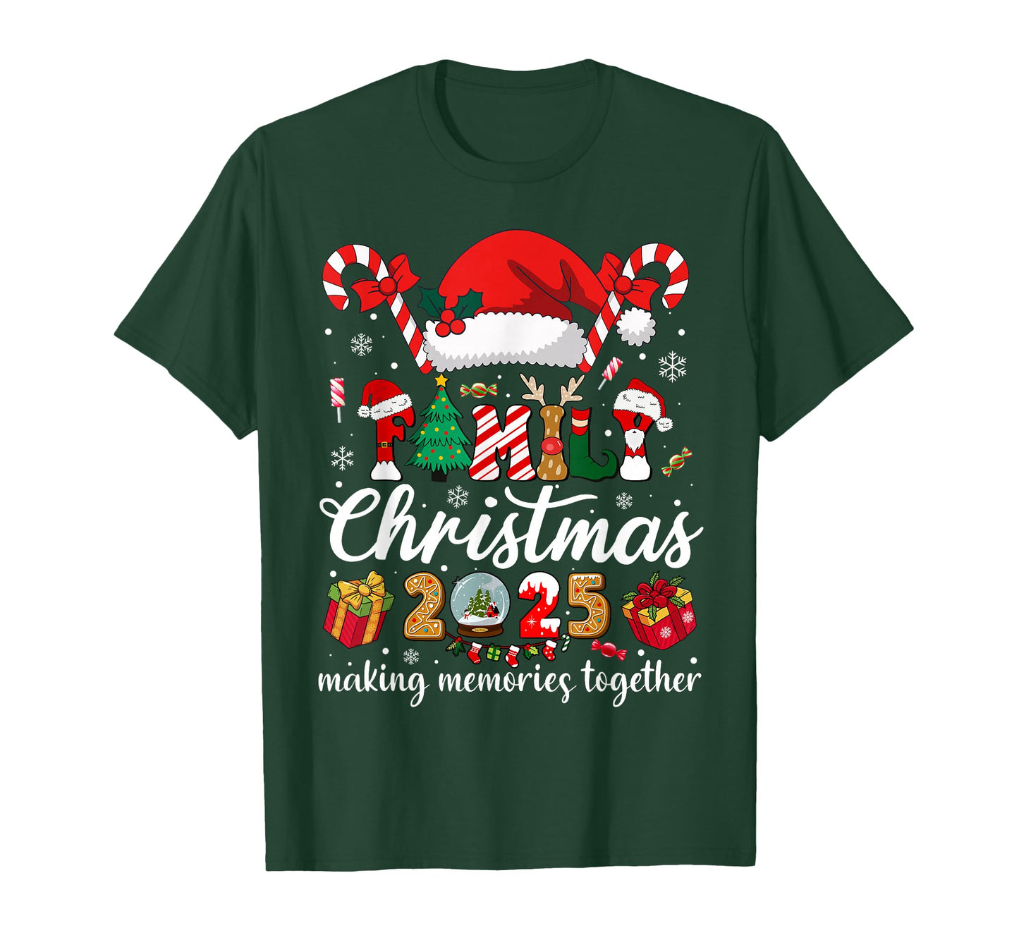 Family Christmas 2025 Matching Squad Santa Elf Funny Xmas T-Shirt