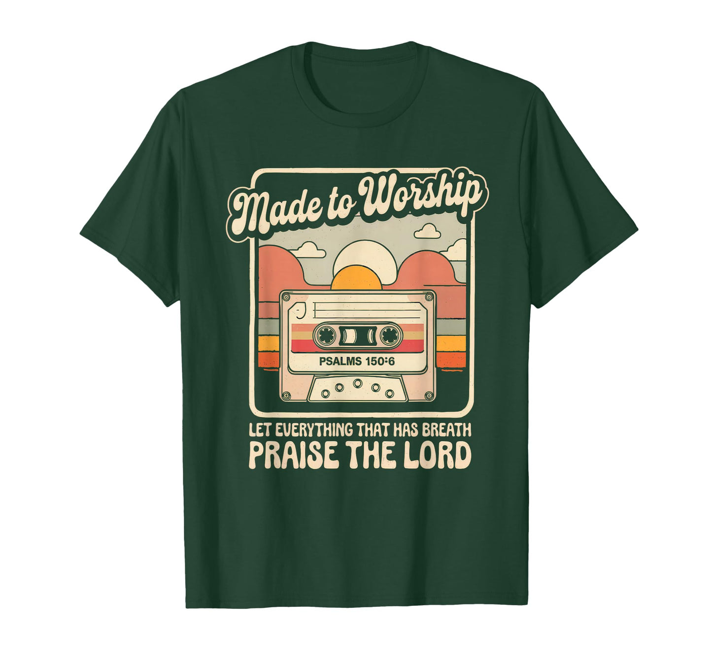 Worship Tshirt Christian Music Retro Cassette Psalms 150:6 T-Shirt