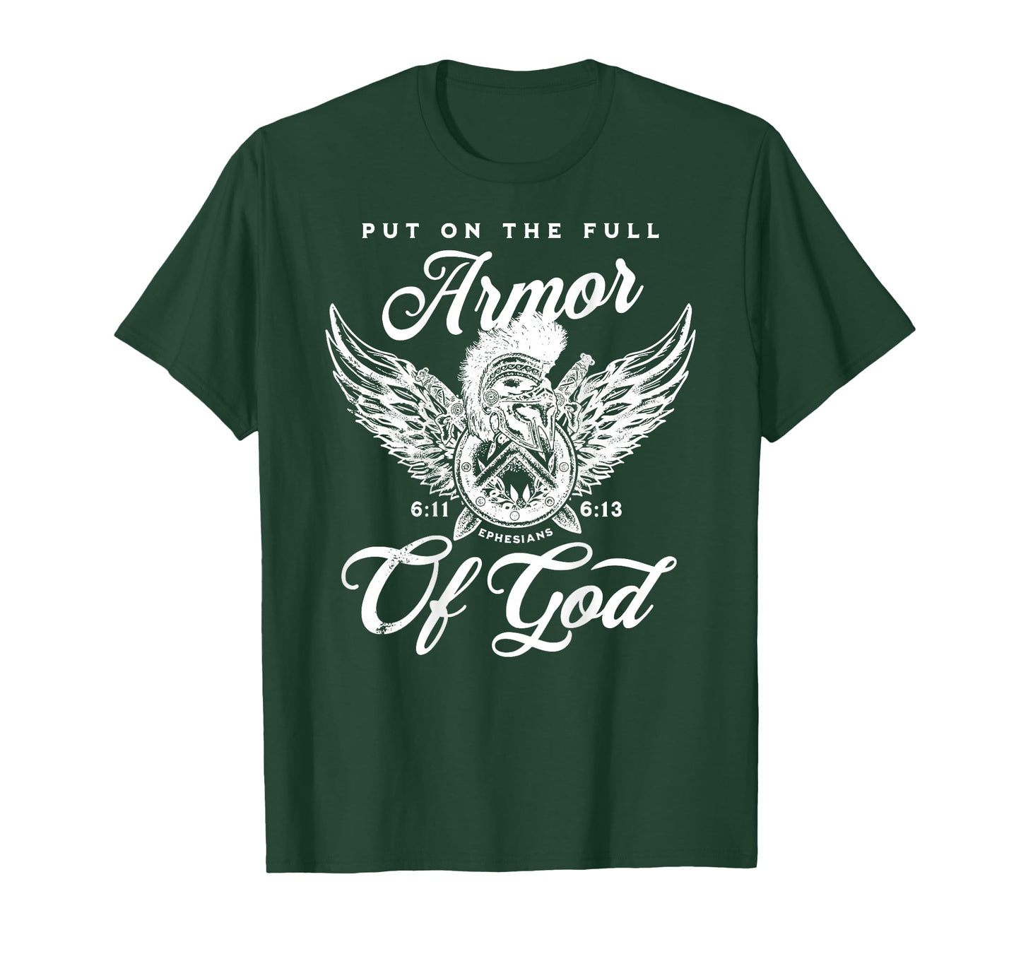 (On back) Full Armor of God Christian Bible Verse T-Shirt