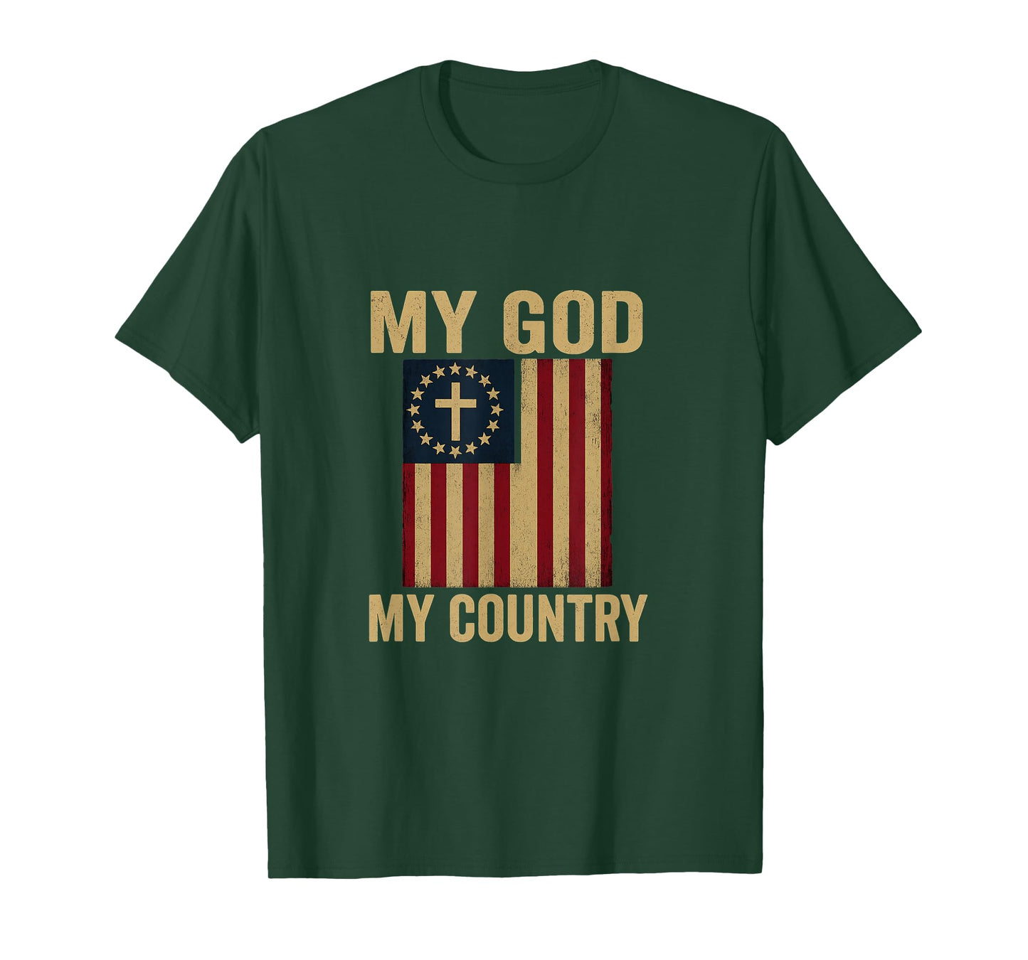 Patriotic Christian Faith USA Flag Design T-Shirt