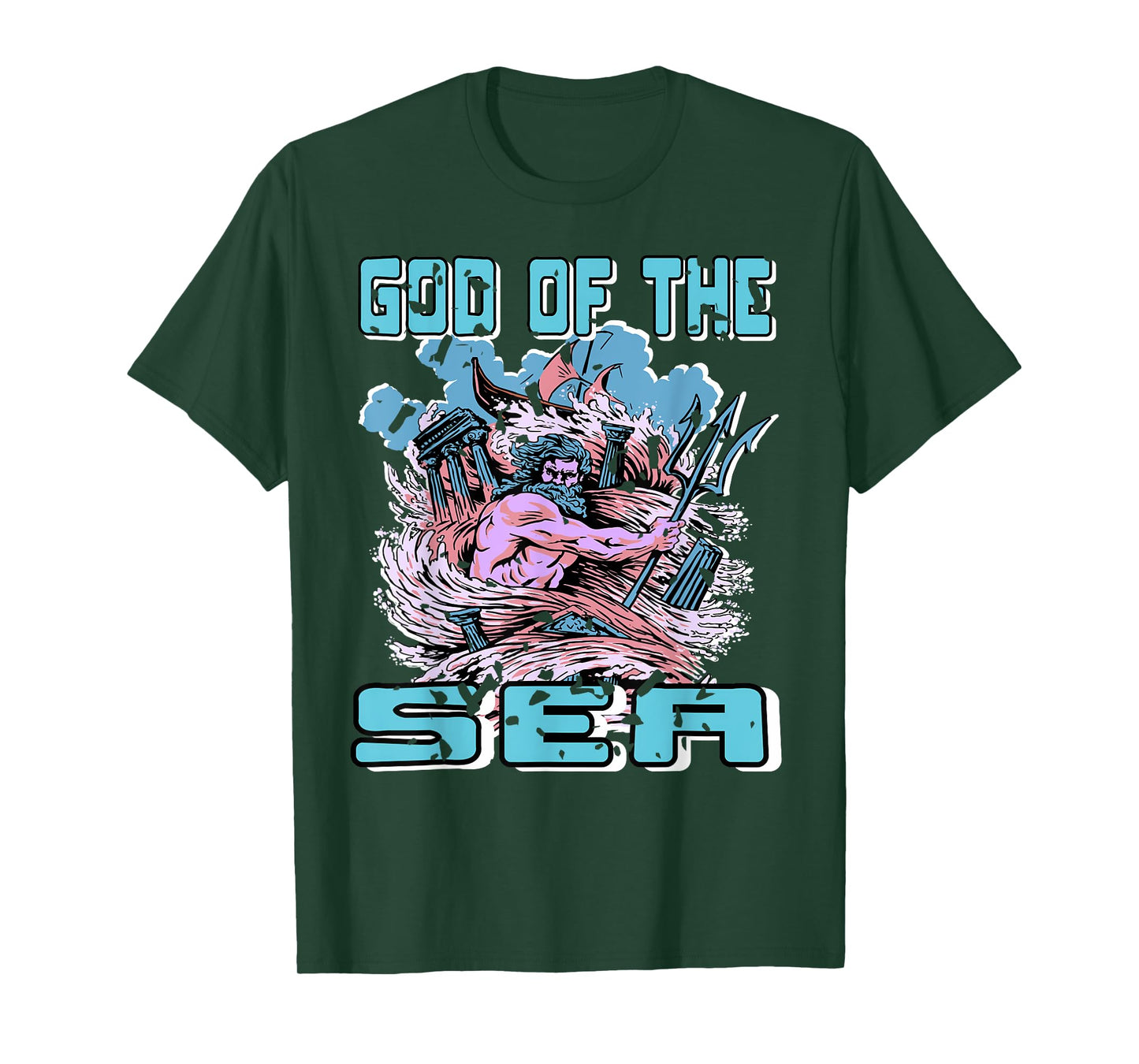 God of The Sea Ancient Myth Ocean Trident Poseidon Power T-Shirt