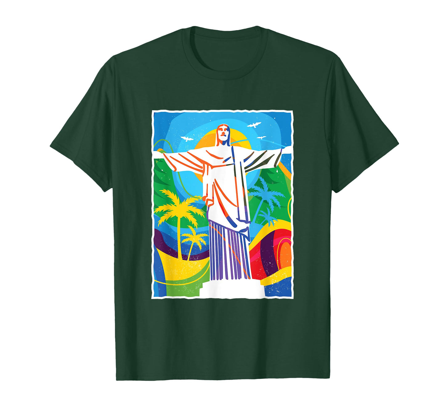 Rio De Janeiro - Colourful Jesus Brazil Travel Souvenir Gift T-Shirt