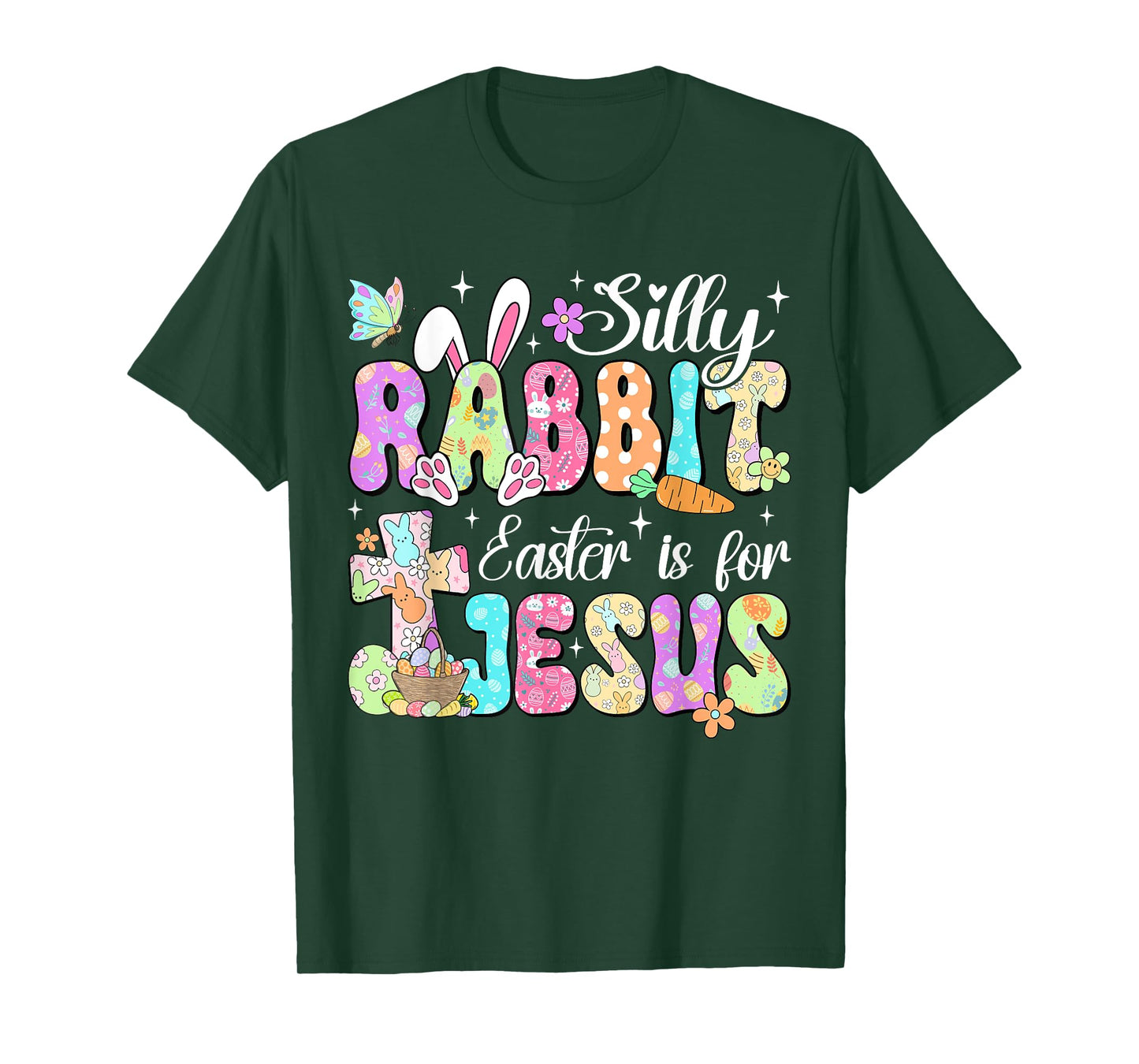 Silly Rabbit Easter Is For Jesus Cute Bunny Christian Faith T-Shirt