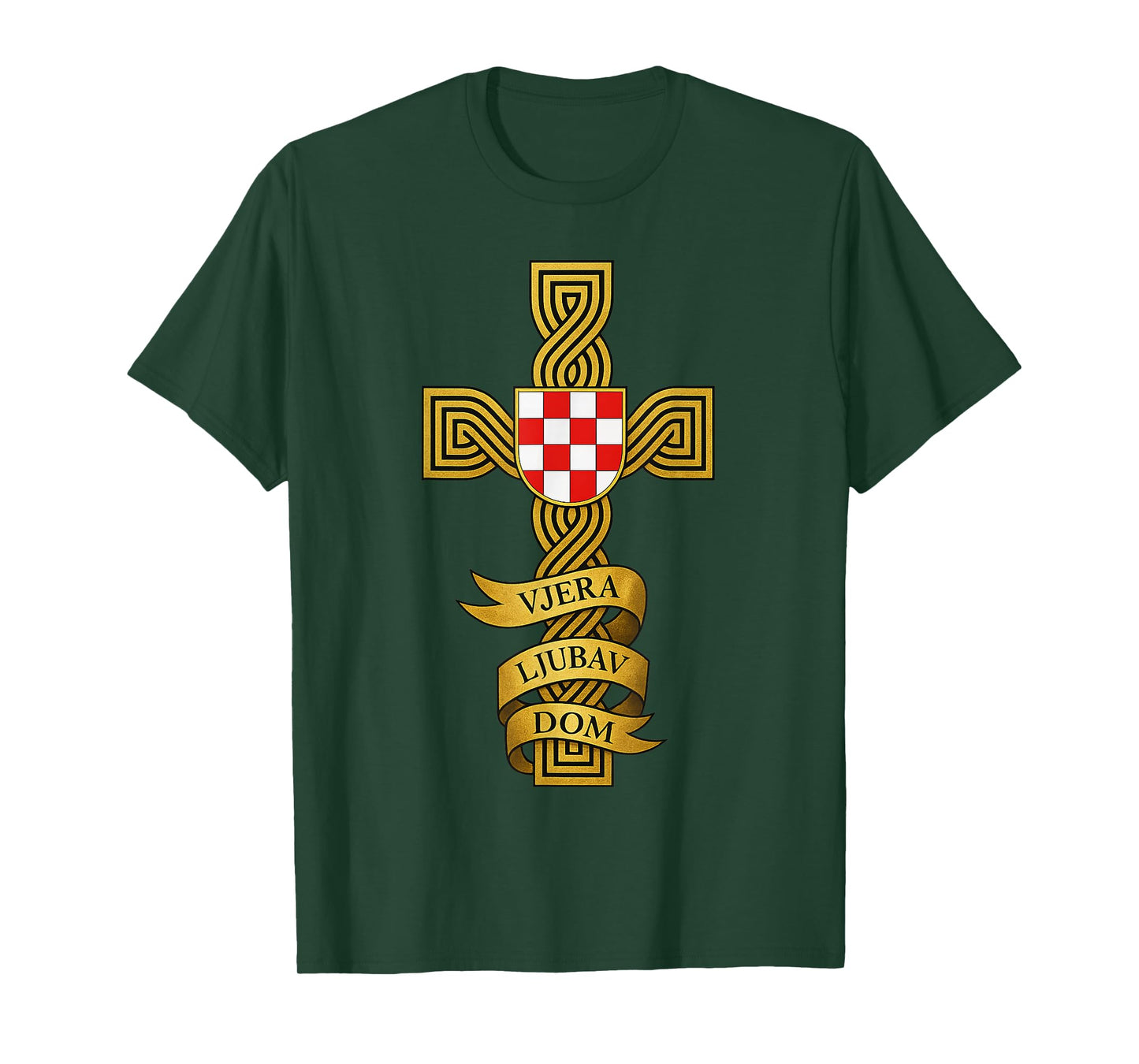 HRVATSKI Kriz - Croatian Flag with Cross - Bog I Hrvati T-Shirt